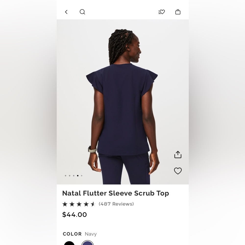 Figs Natal Flutter Sleeve scrub top
